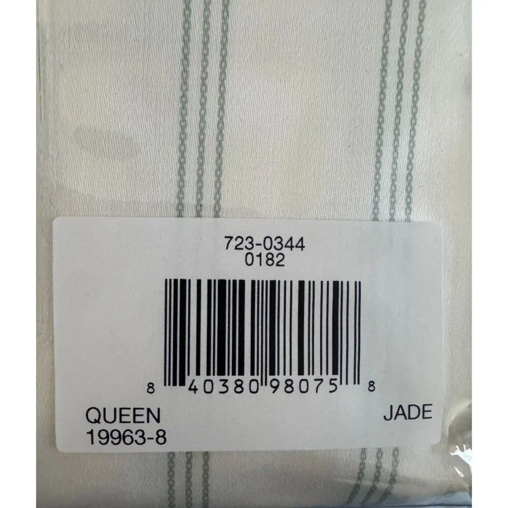 Fieldcrest Heritage 4-Piece Printed Queen Sheet Set 400TC 100% Cotton Chain Stri